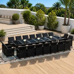 Specifications of 19-Piece Black Outdoor Dining Set
