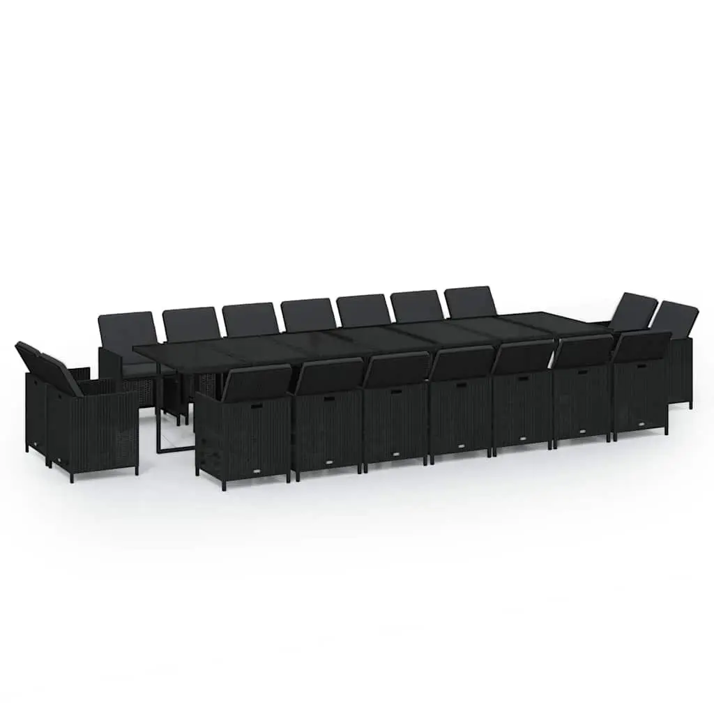 19-Piece Black Outdoor Dining Set