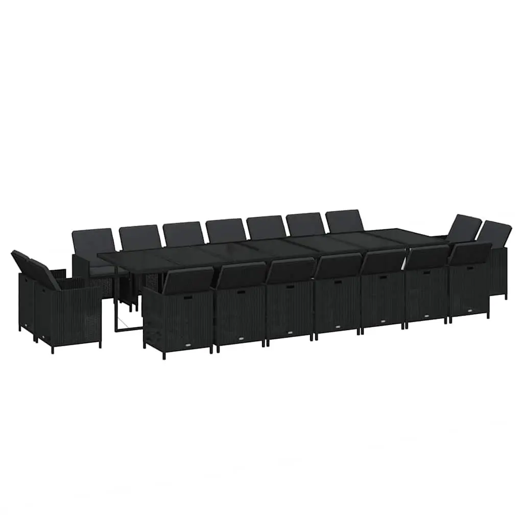 19-Piece Black Outdoor Dining Set