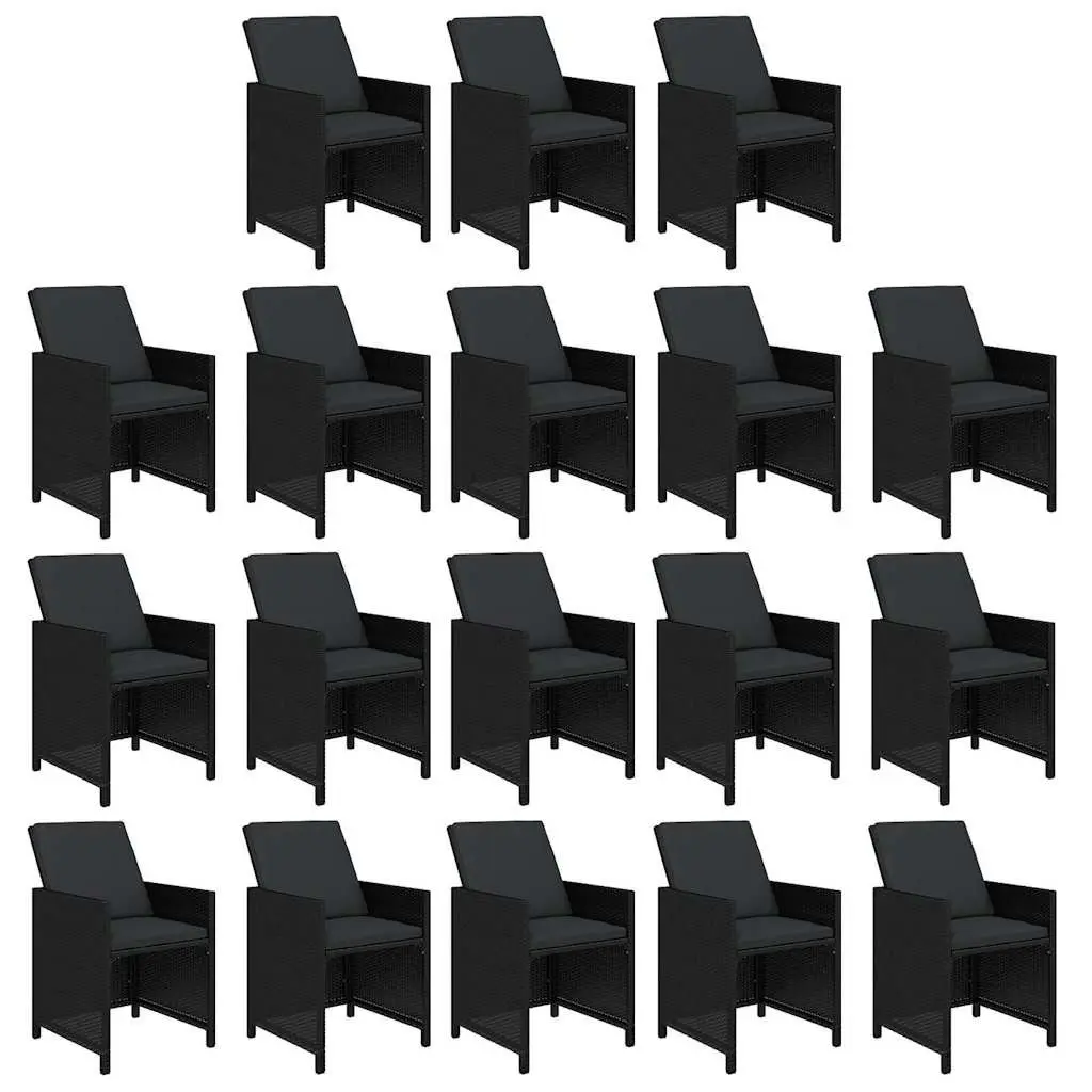 19-Piece Black Outdoor Dining Set