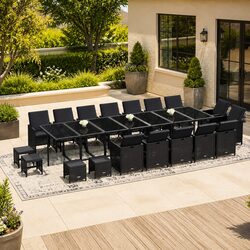 Specifications for Black Poly Rattan 19-Piece Outdoor Set