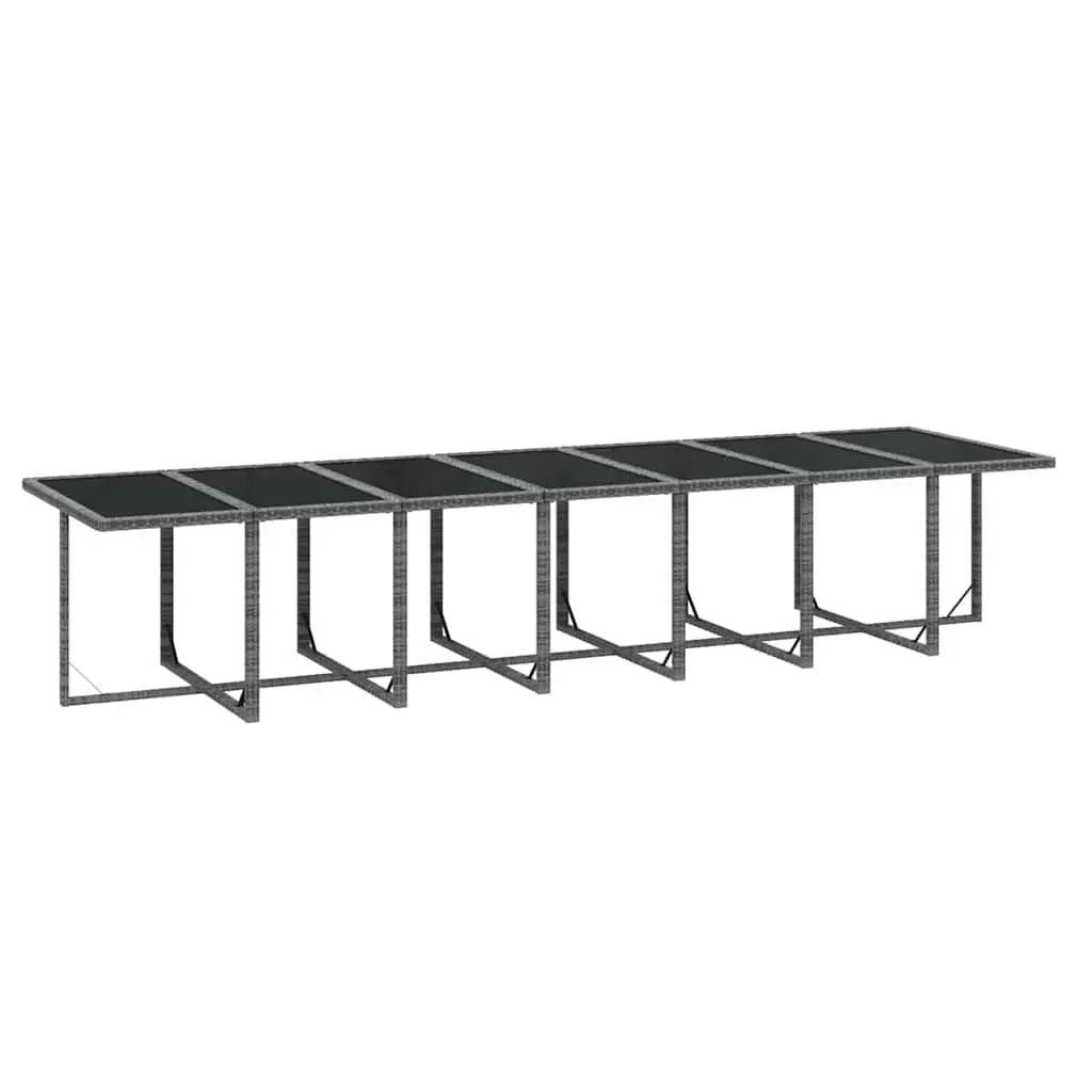 Garden Dining Set Outdoor Furniture 19 Piece Poly Rattan Cushions Grey