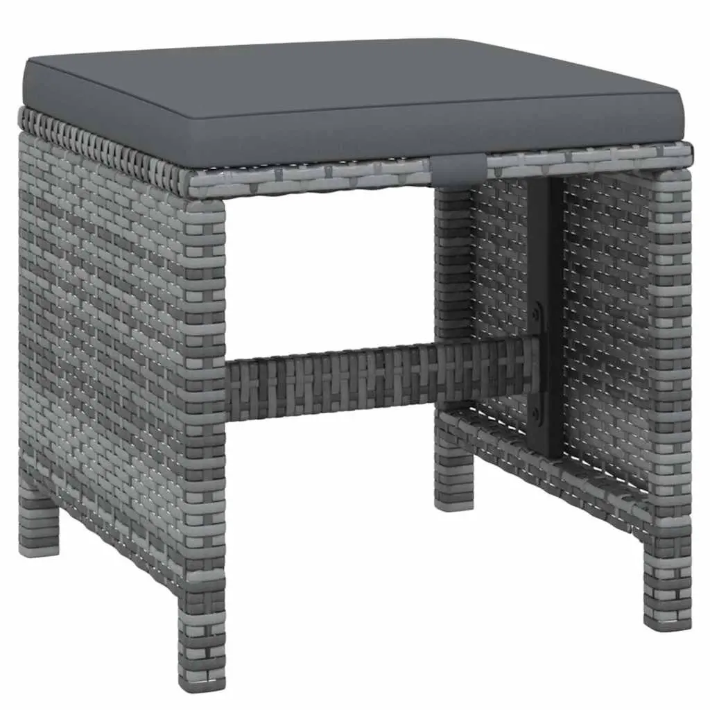 Garden Dining Set Outdoor Furniture 19 Piece Poly Rattan Cushions Grey