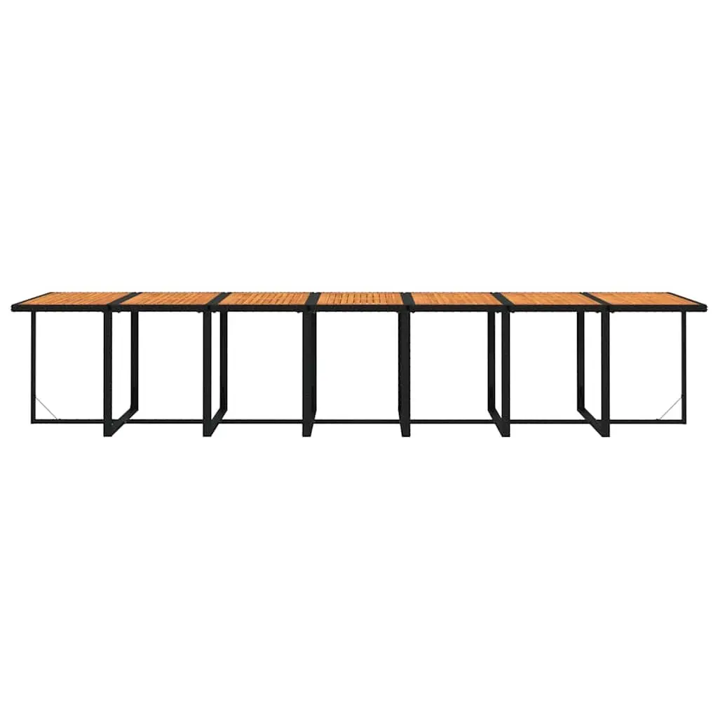 Garden Dining Set Outdoor Use 19 Piece Black Poly Rattan Table Chairs