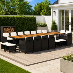 Specifications of the 19-Piece Black Poly Rattan Dining Set