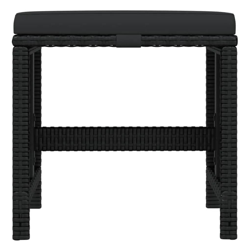 Outdoor Dining Set 21 Piece for Garden Black Poly Rattan Chairs Table with Cushions