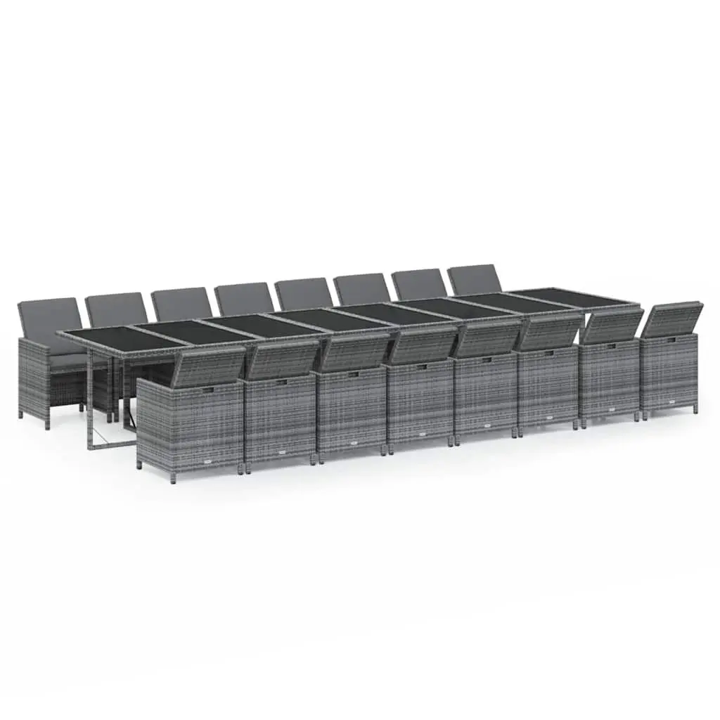 17 Piece Grey Garden Dining Set