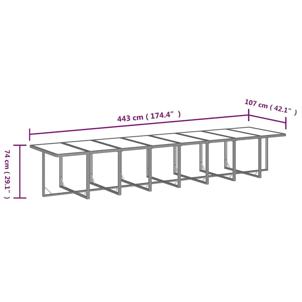 17 Piece Grey Garden Dining Set