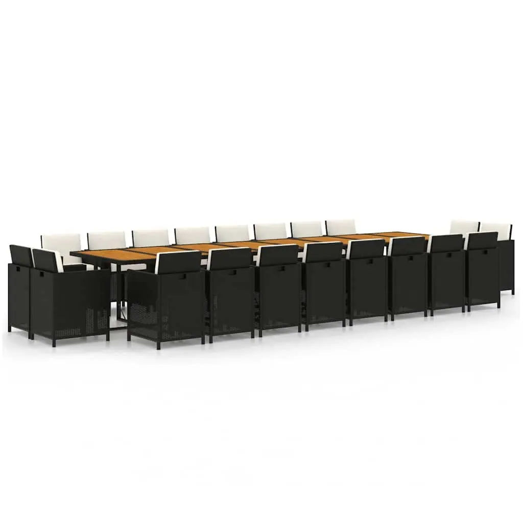 21 Piece Garden Dining Set in Black