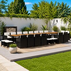 Specifications of 21-Piece Black Rattan Garden Dining Set