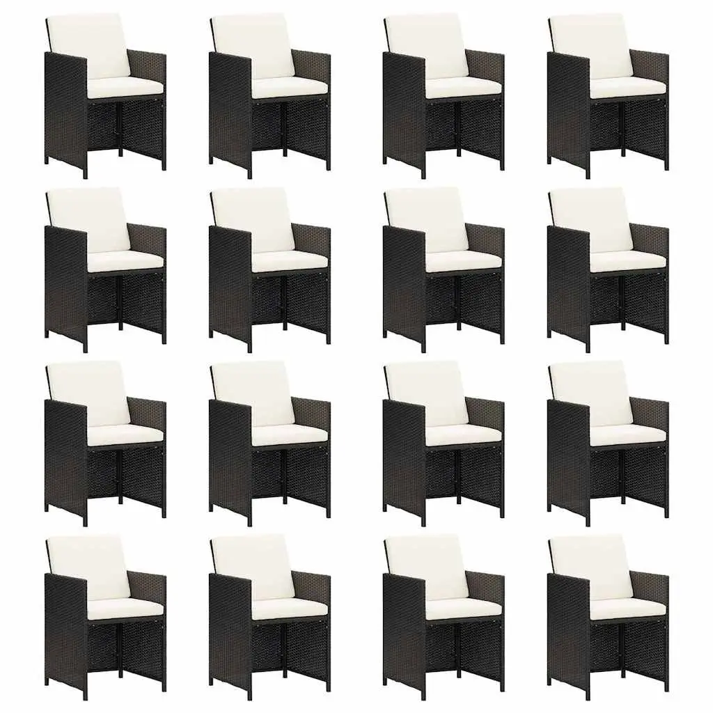 21-Piece Black Rattan Garden Dining Set