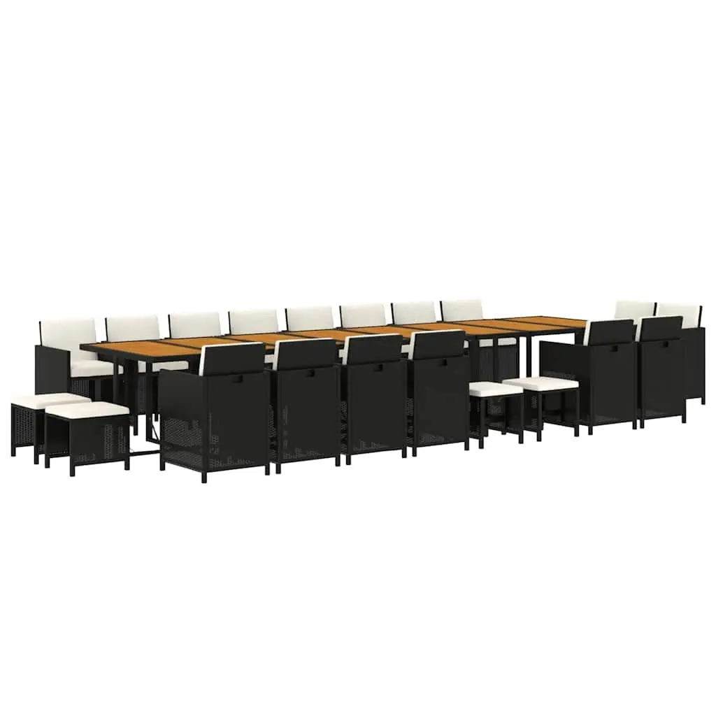 21-Piece Black Rattan Garden Dining Set