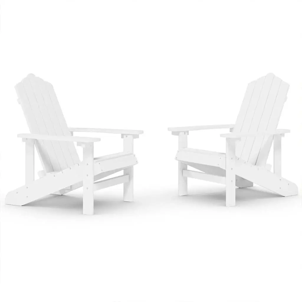 Outdoor Adirondack Chairs Set of 2 Garden Patio Seating Weather Resistant White