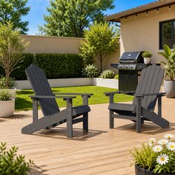 Adirondack Garden Chairs 2 pcs Outdoor Patio Seating Weather Resistant