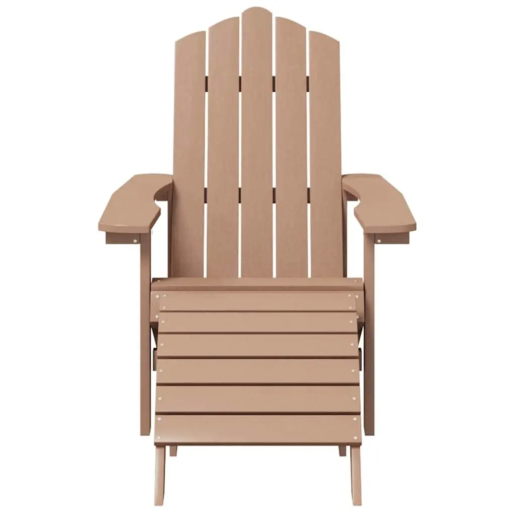 Outdoor Adirondack Chairs with Footstools Set Garden Patio Seating Brown 2pc