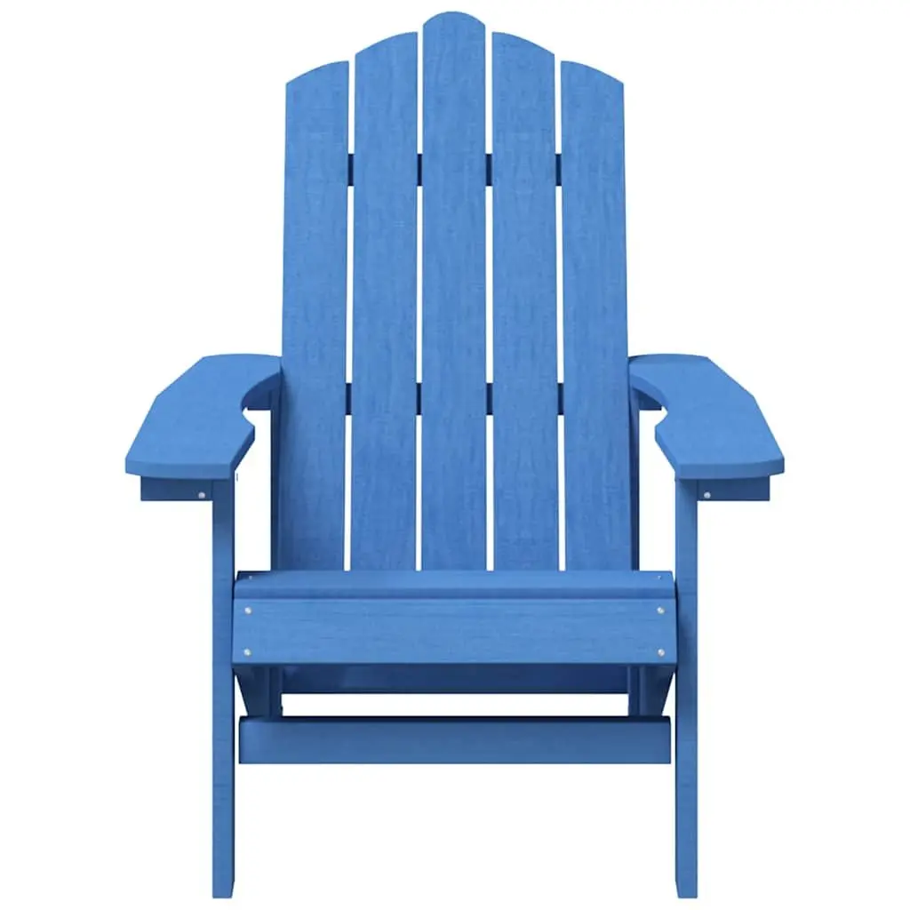 Garden Adirondack Chair with Attached Table Outdoor Patio Seating Blue