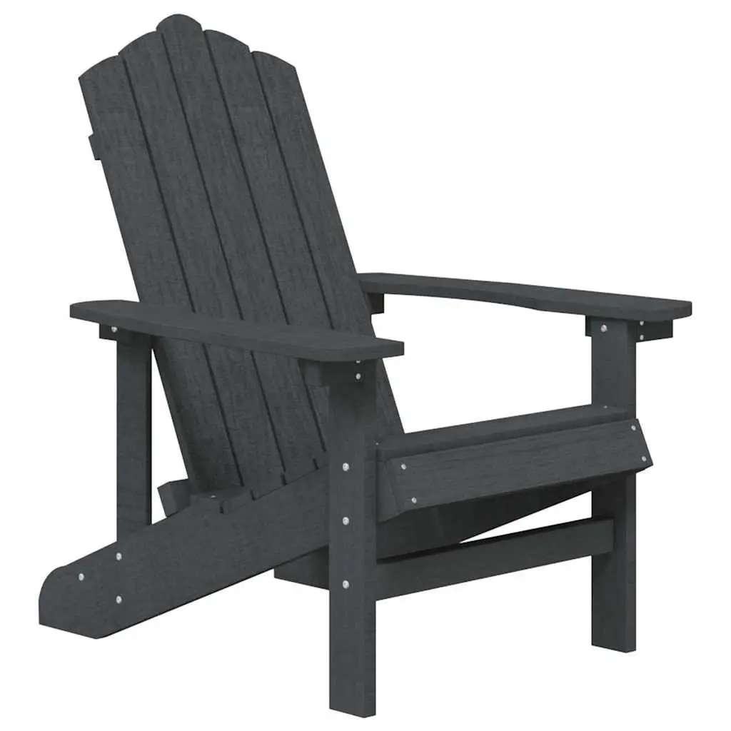 Outdoor Adirondack Chairs with Side Table Set Garden Patio Seating Anthracite