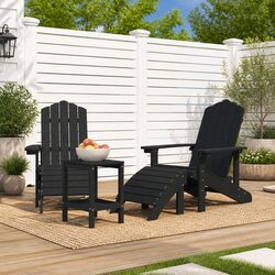 Adirondack Chair Set: Details on Footstools and Side Table
