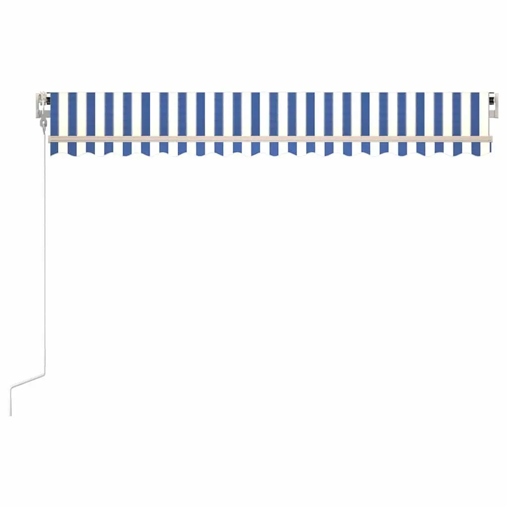 Automatic Retractable Awning 400x300 cm Patio Outdoor Sun Shade Blue White