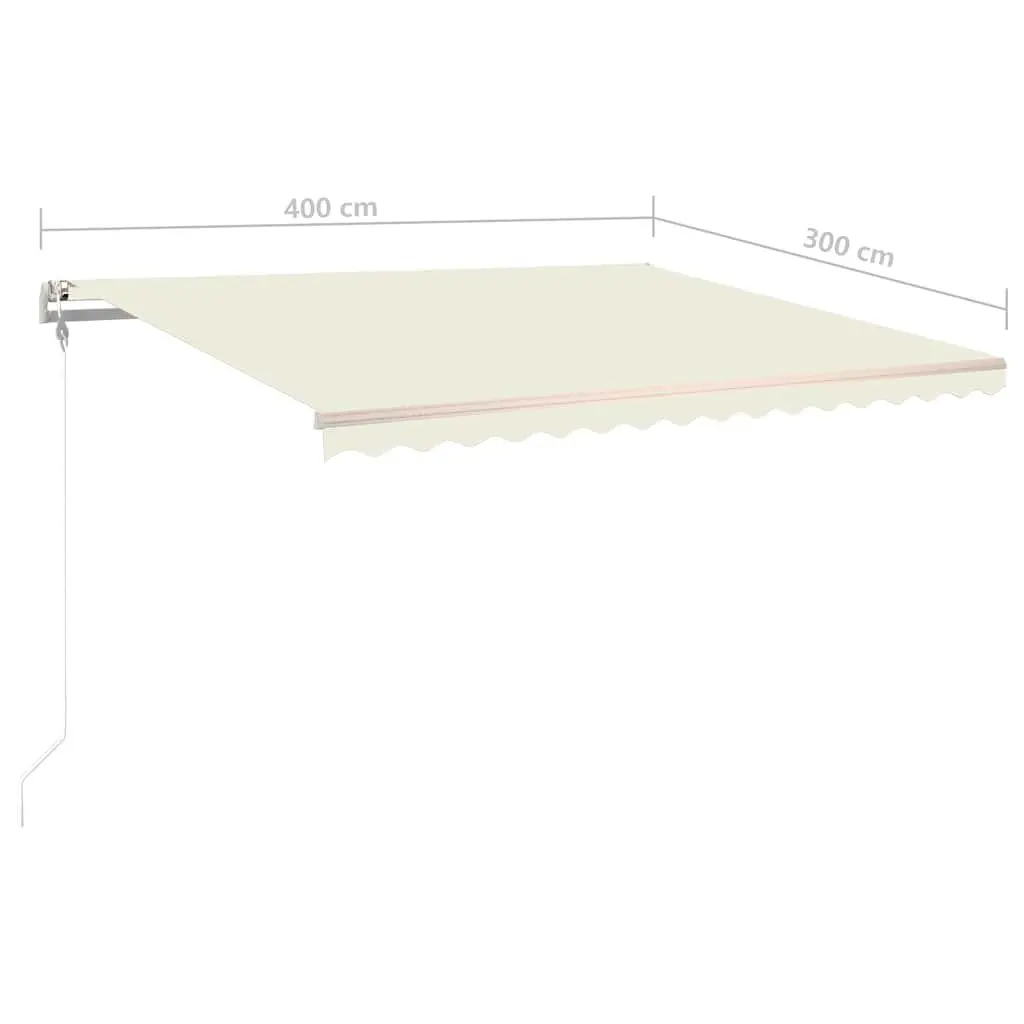 Automatic Retractable Awning Outdoor Patio Sunshade 400x300 cm Cream