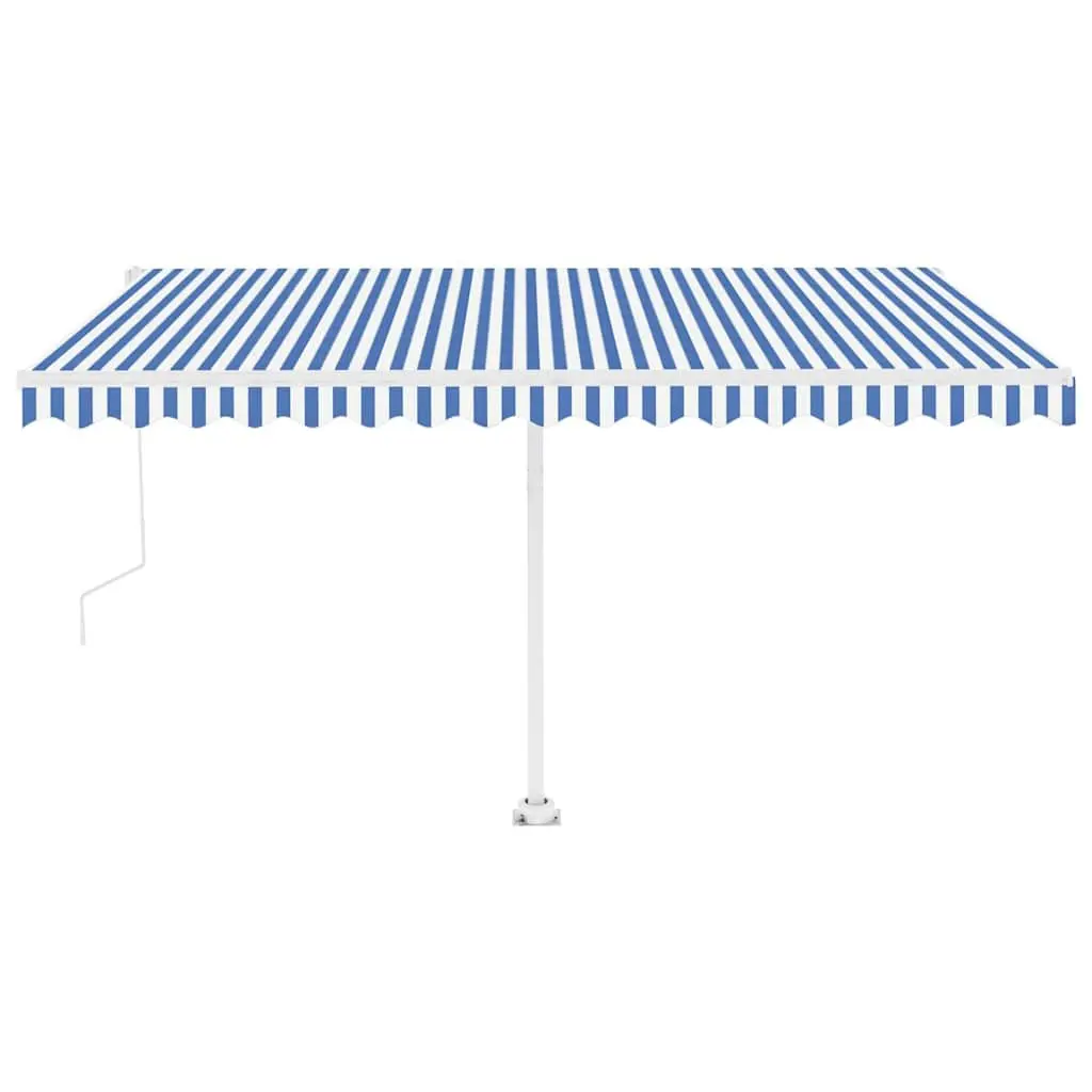 Freestanding Automatic Retractable Awning 400x300cm Outdoor Patio Sun Shade Blue