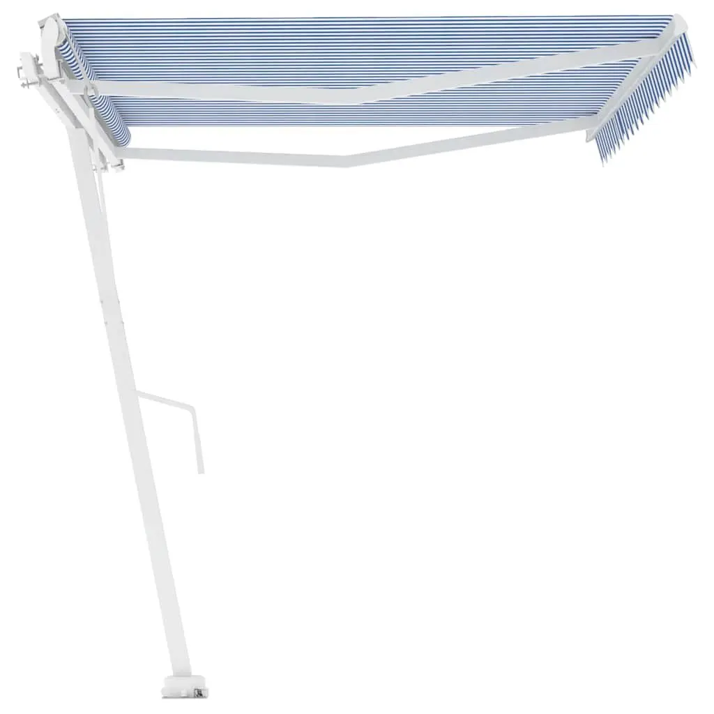 Freestanding Automatic Retractable Awning 400x300cm Outdoor Patio Sun Shade Blue