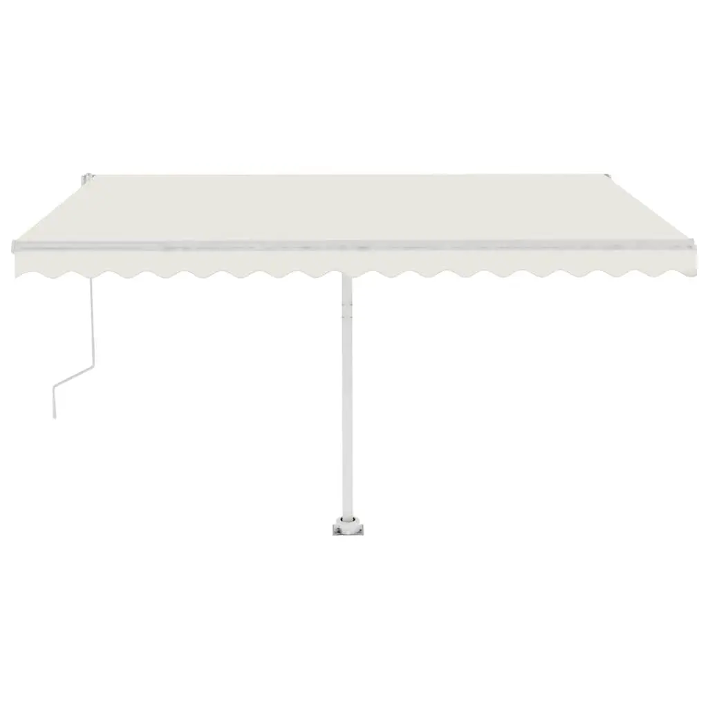 Freestanding Automatic Retractable Awning 400x300 cm Outdoor Patio Shade Cream