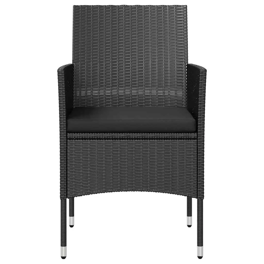 Outdoor Garden Lounge Set 8 Piece Poly Rattan Furniture with Cushions Black