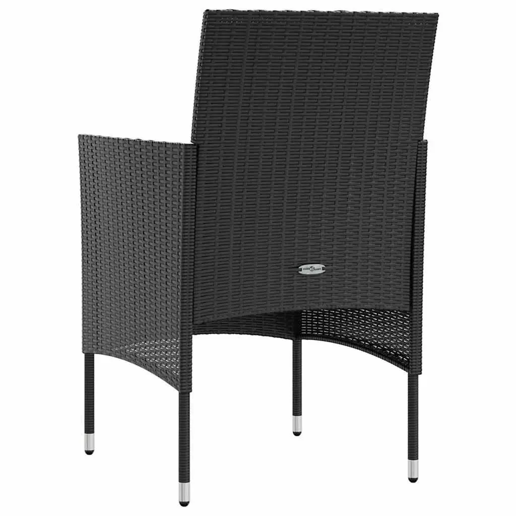 Outdoor Garden Lounge Set 8 Piece Poly Rattan Furniture with Cushions Black