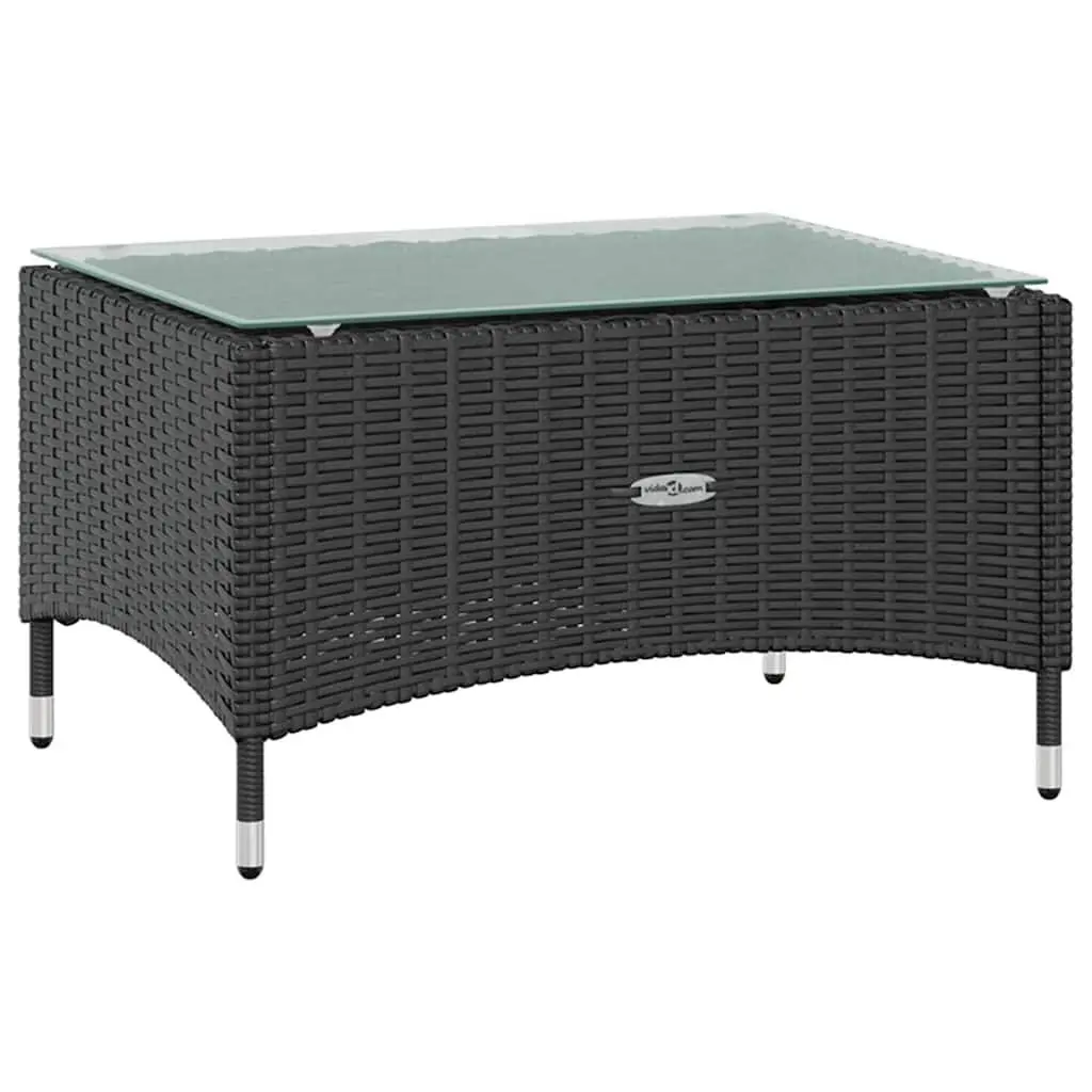 Outdoor Garden Lounge Set 16 Piece Patio Furniture Black Poly Rattan