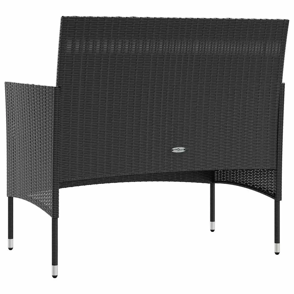 Outdoor Garden Lounge Set 16 Piece Patio Furniture Black Poly Rattan