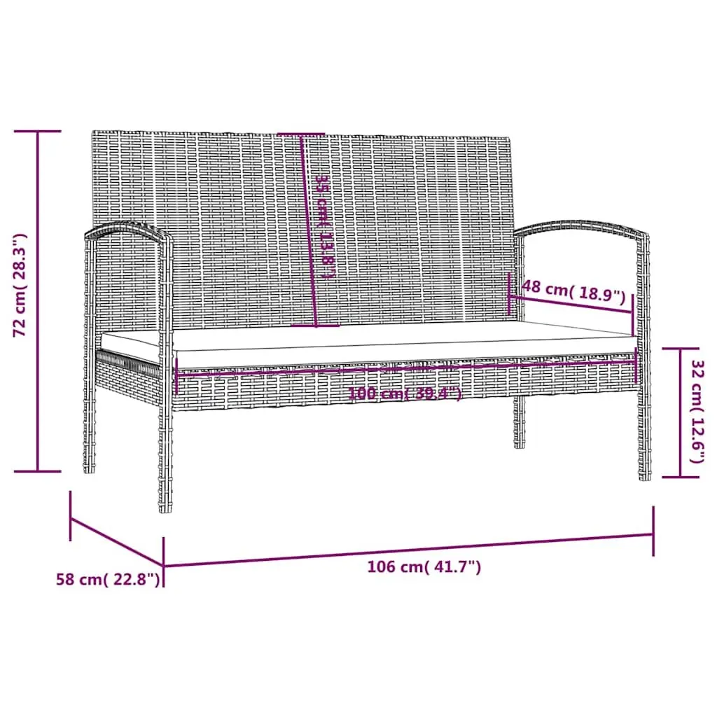 Garden Lounge Set Outdoor Furniture 8 Piece Patio Sofa with Cushions