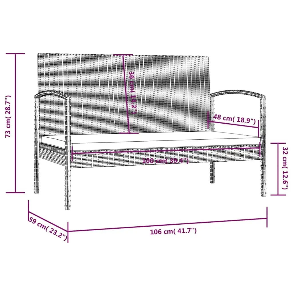 8-Piece Black Patio Lounge Set
