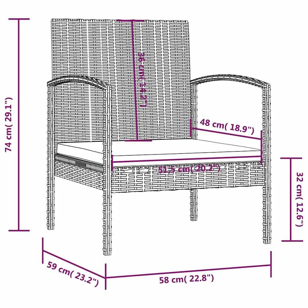 8-Piece Black Patio Lounge Set