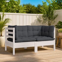 2-Seater Modular Garden Sofa in White