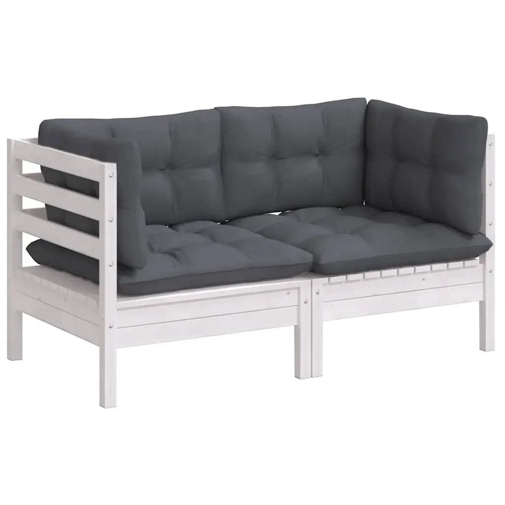 2-Seater Garden Sofa Outdoor Patio Furniture Pinewood Modular Lounge Seat