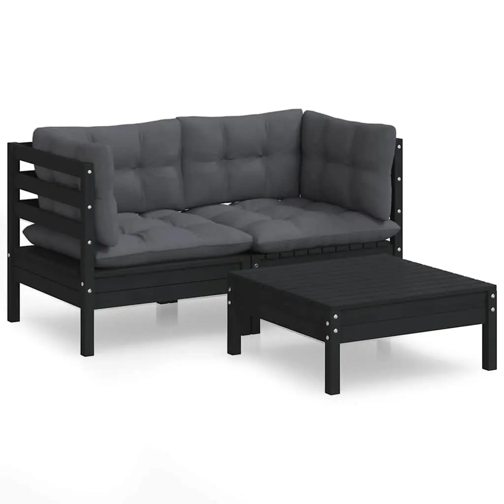 Garden Lounge Set Outdoor Patio Furniture 3 Piece Pinewood