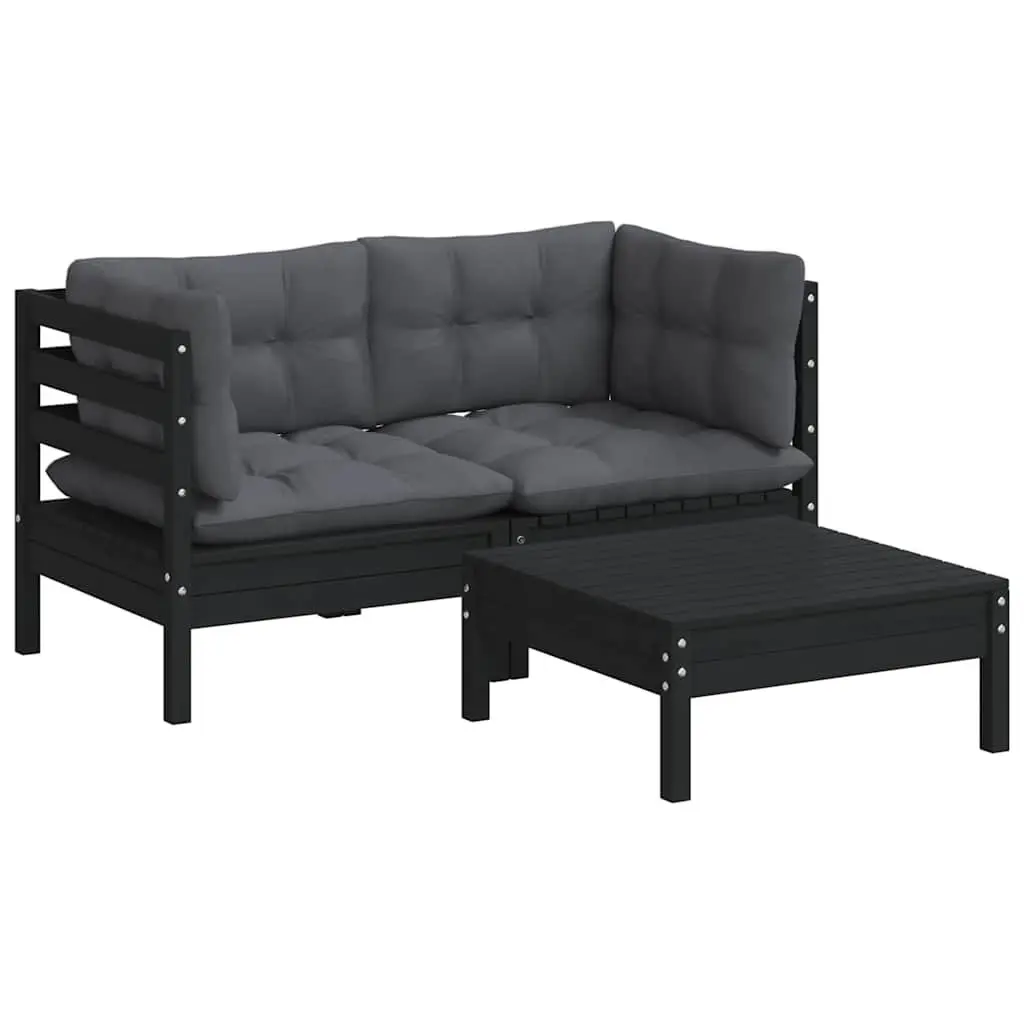 Garden Lounge Set Outdoor Patio Furniture 3 Piece Pinewood