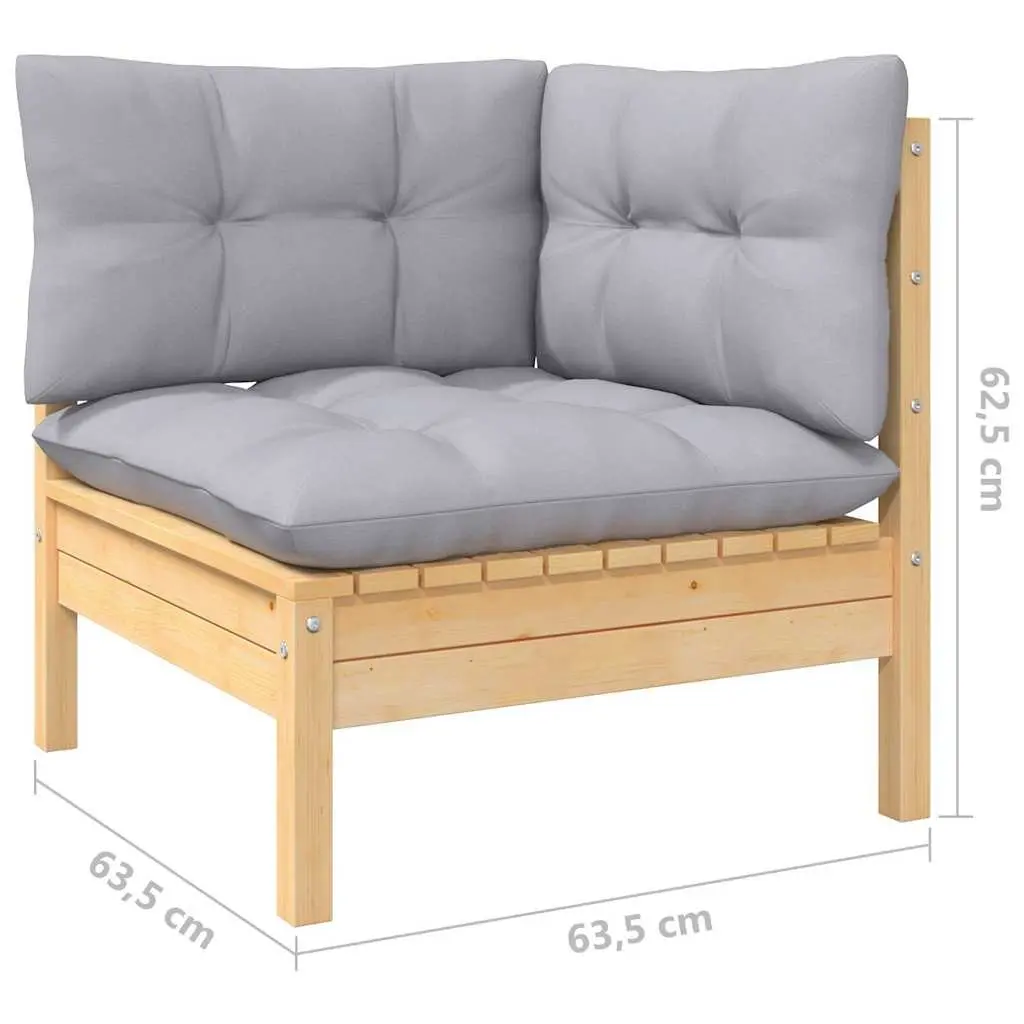 5-Piece Modular Garden Lounge Set with Pinewood Frame