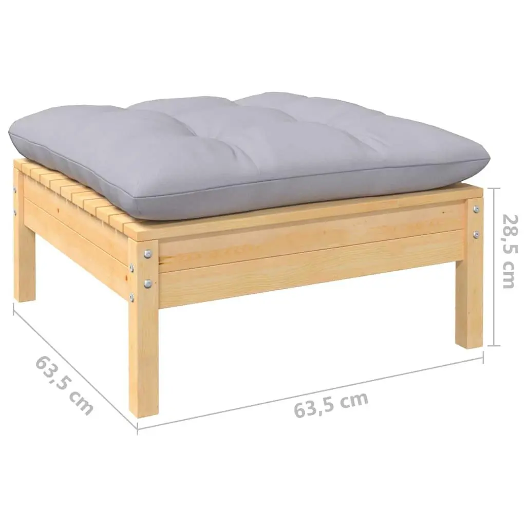 5-Piece Modular Garden Lounge Set with Pinewood Frame