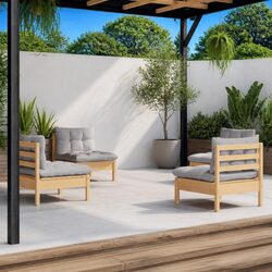 Specifications of the 4-Piece Garden Lounge Set with Grey Cushions