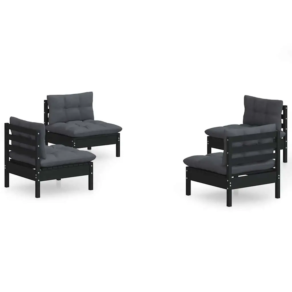 Garden Lounge Set Outdoor Furniture 4 Piece Pinewood with Cushions