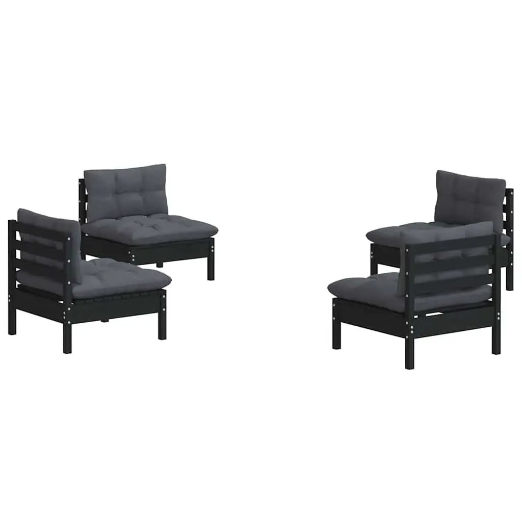 Garden Lounge Set Outdoor Furniture 4 Piece Pinewood with Cushions