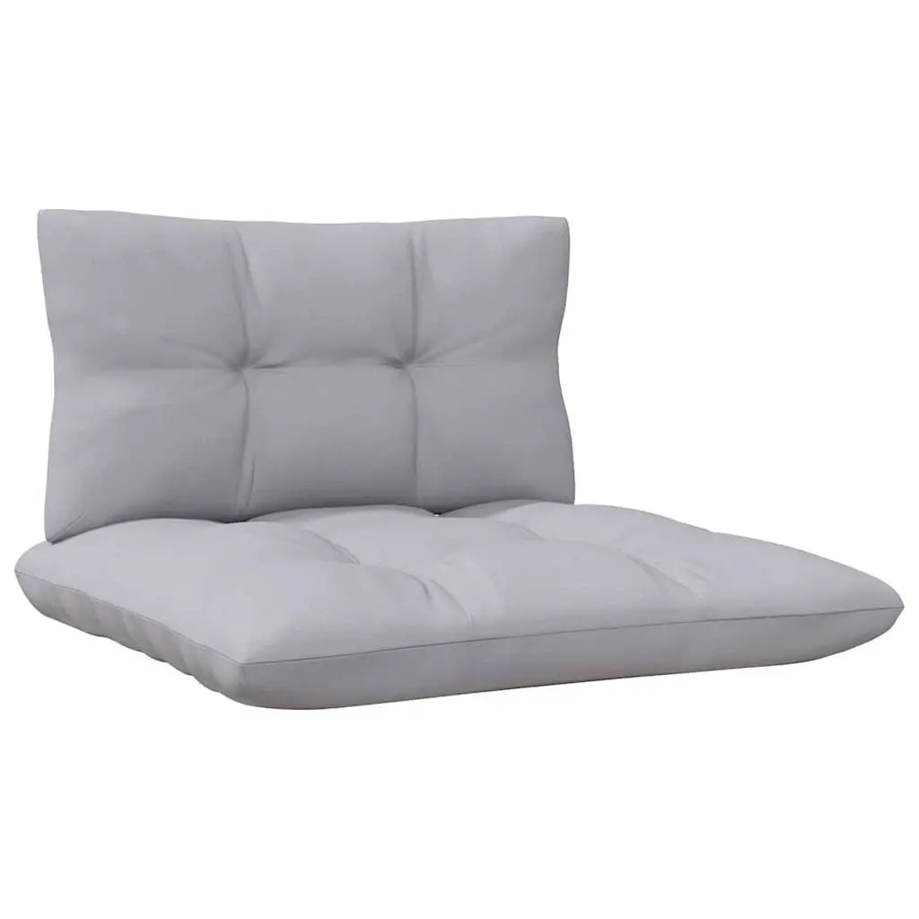 9 Piece Outdoor Garden Lounge Set Pinewood Patio Furniture Grey Cushions