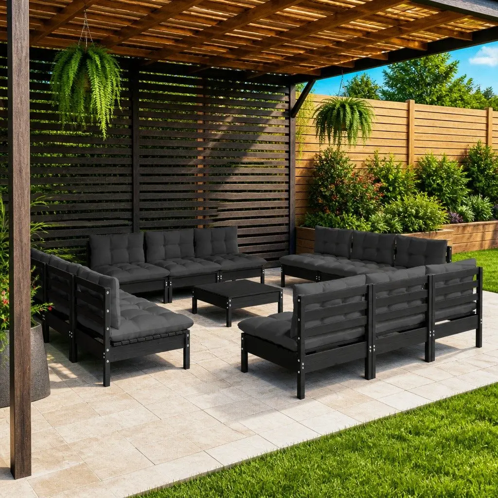Garden Lounge Set Outdoor Patio Furniture 13 Piece Pinewood