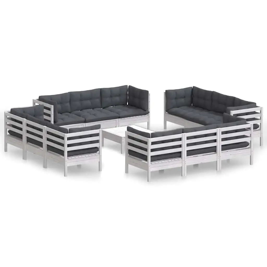 13-Piece Pinewood Garden Lounge Set