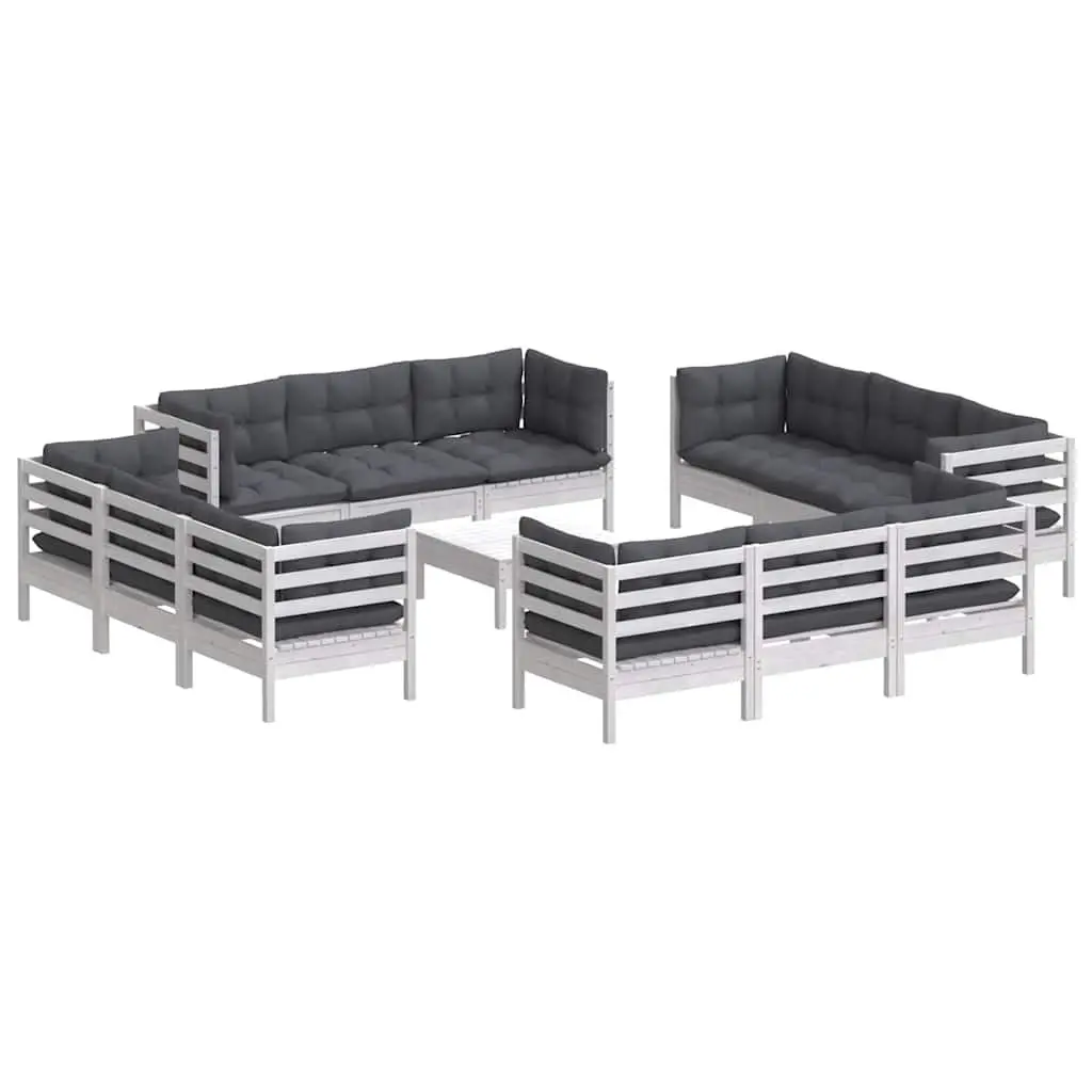 13-Piece Pinewood Garden Lounge Set