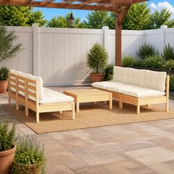 Specifications of 7 Piece Garden Lounge Set in Pinewood