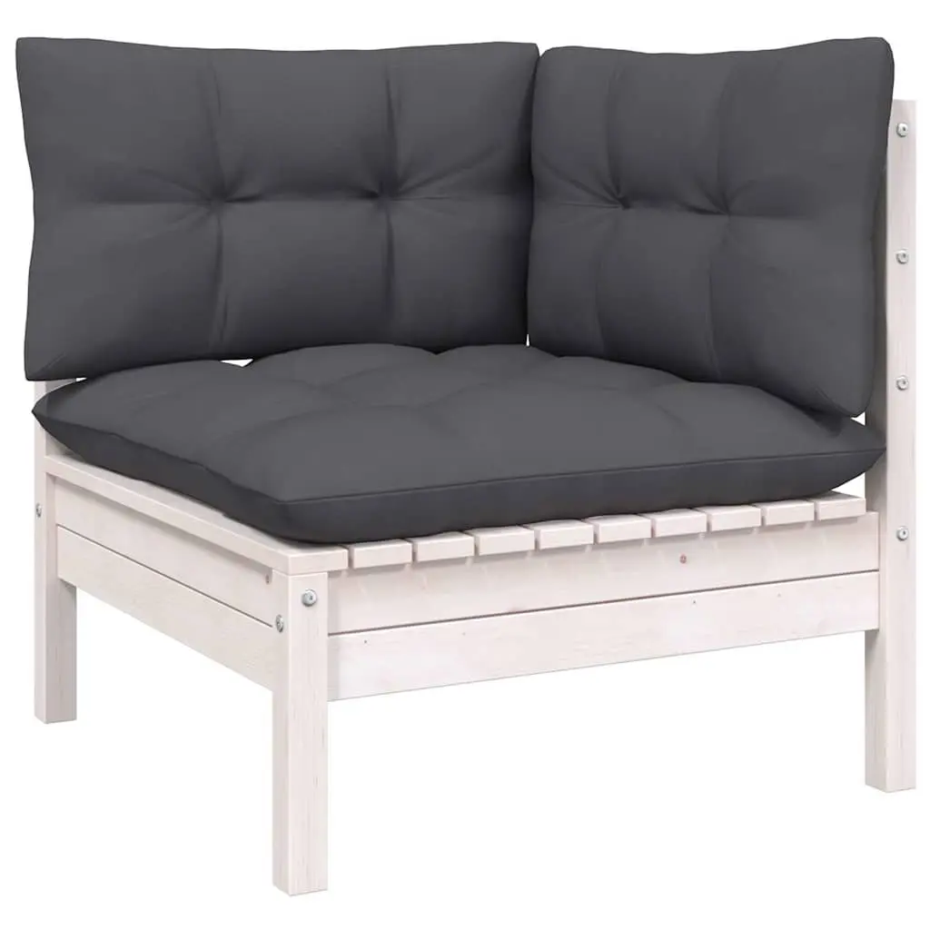 Garden Lounge Set 6 Piece Outdoor Furniture Patio Pinewood White Modular
