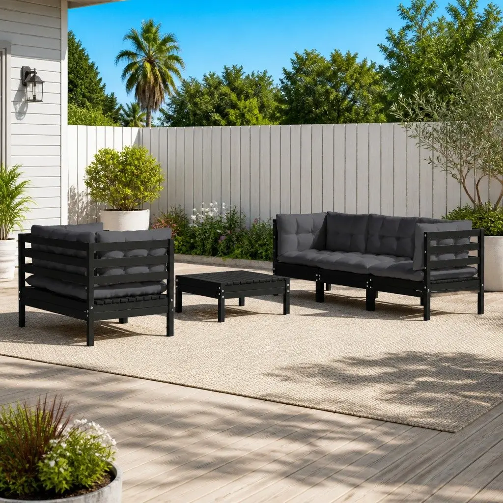 Garden Lounge Set Outdoor Patio Furniture 6 Piece Pinewood